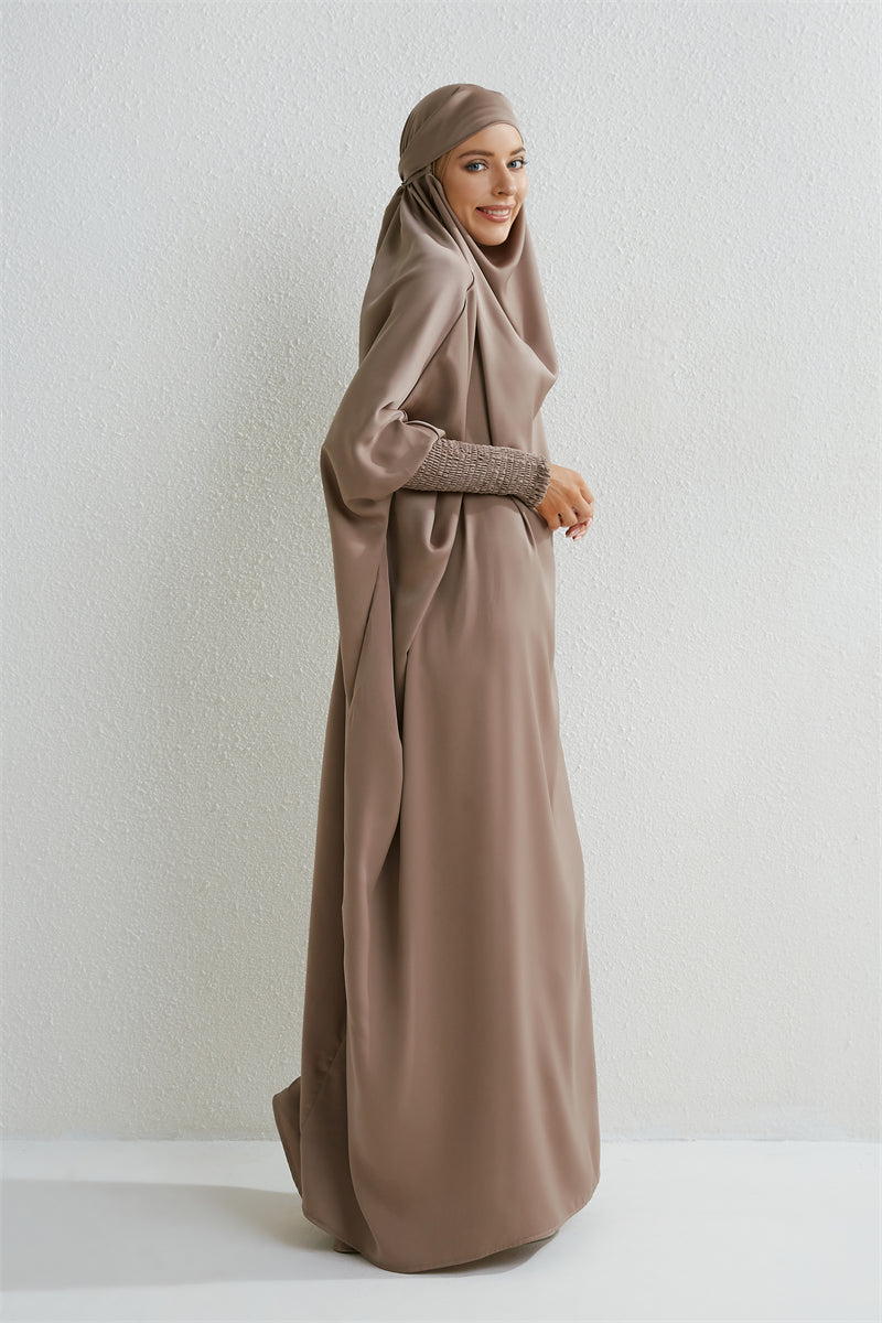 Muslim Abaya Hooded One Piece Prayer Dress For Women