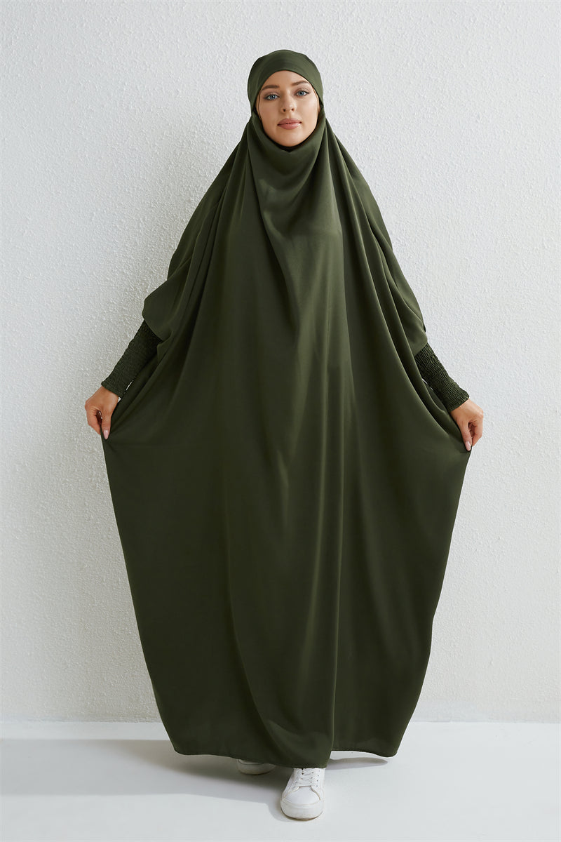 Muslim Abaya Hooded One Piece Prayer Dress For Women