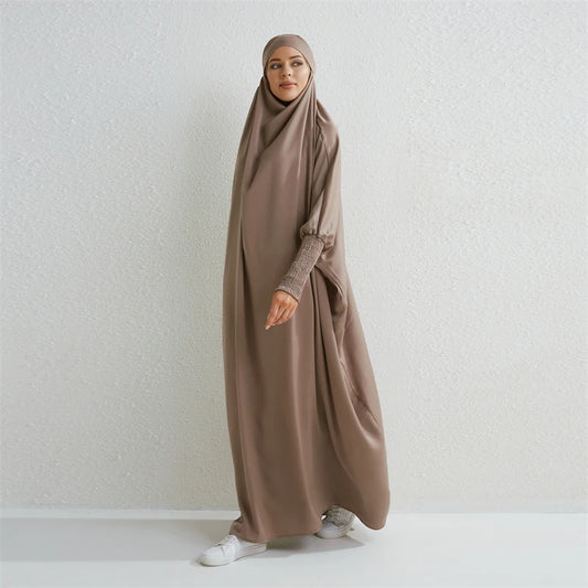 Muslim Abaya Hooded One Piece Prayer Dress For Women