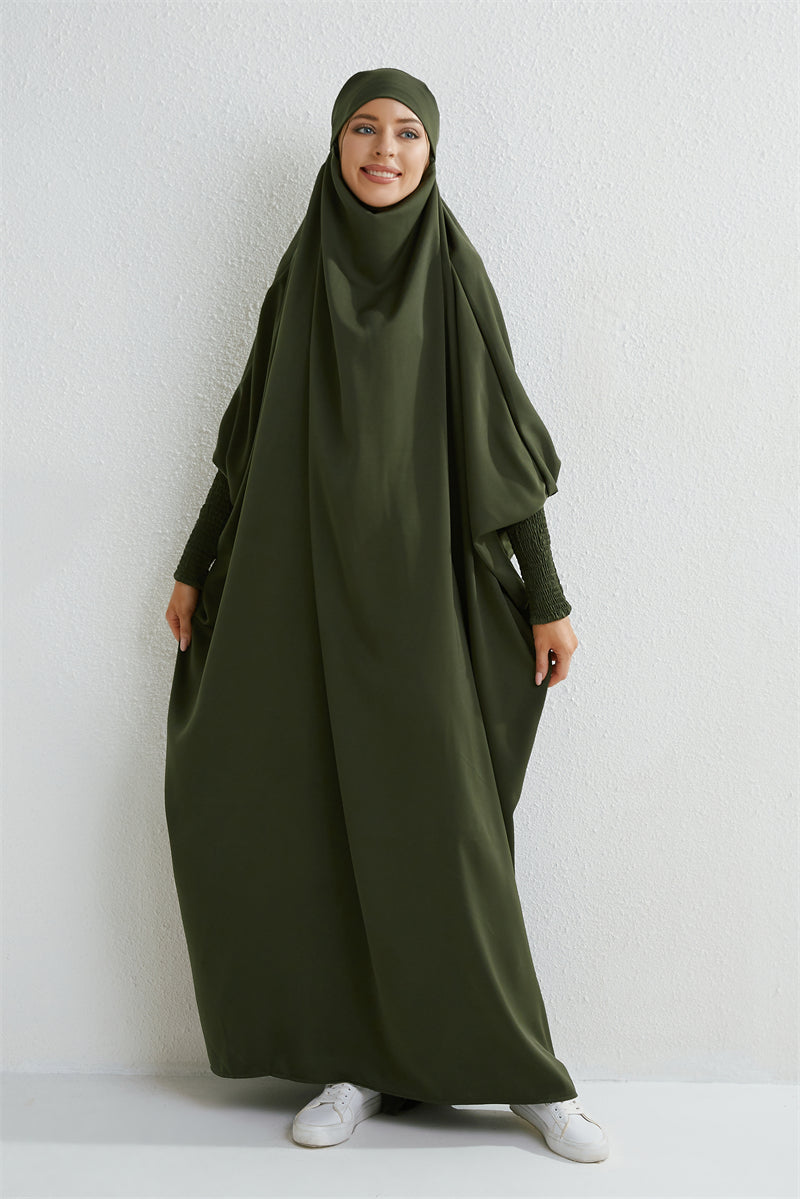 Muslim Abaya Hooded One Piece Prayer Dress For Women